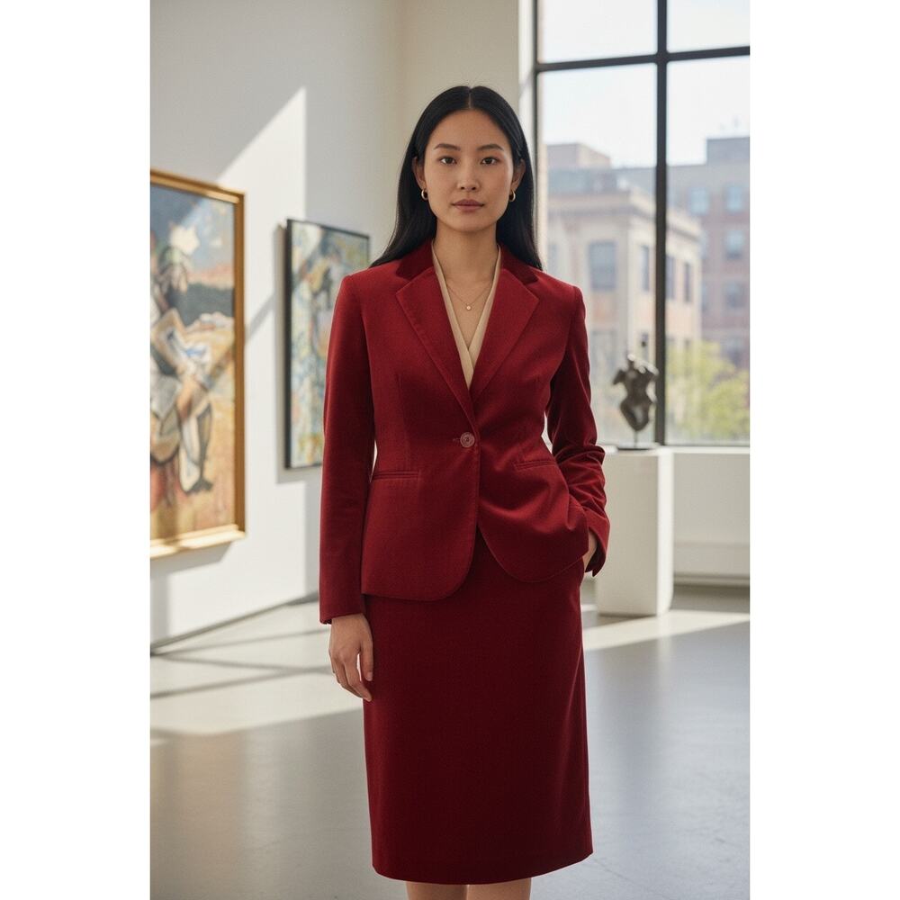 Vintage-Style East 5th Red Power Suit | Career Wear | 14WP Petite NWOT